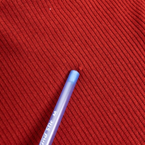 Ted Baker Scalloped Mock Neck Sweater Ruffle Cuff Albaai Red Rust Size 1 - Picture 8 of 10